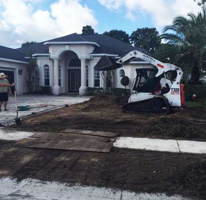 Before landscaping with bobcat